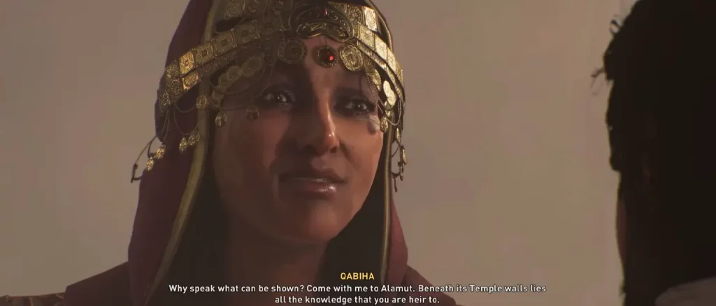 Qabiha tells Basim his past "more than a man"