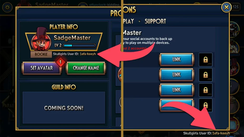Skullgirls Mobile Hub User ID